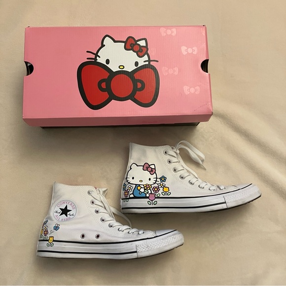 EUC Hello Kitty x Converse Chuck Taylor All Star High Top Sneakers - Picture 5 of 16